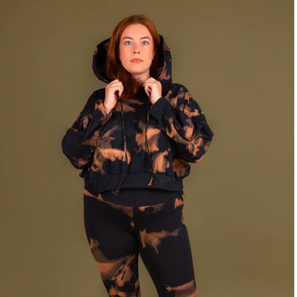 OVERSIZED CROPPED HOODIE IN ACID WASH M/L/XL size - Picture 3 of 7